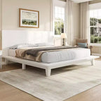 Whisen Full Platform Bed & Bed Frame with Headboard & Wood Slat Support