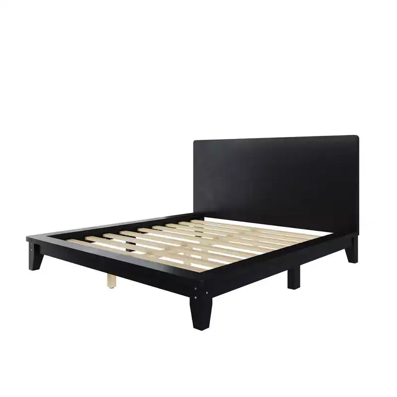 Whisen Full Platform Bed & Bed Frame with Headboard & Wood Slat Support