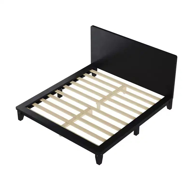 Whisen Full Platform Bed & Bed Frame with Headboard & Wood Slat Support