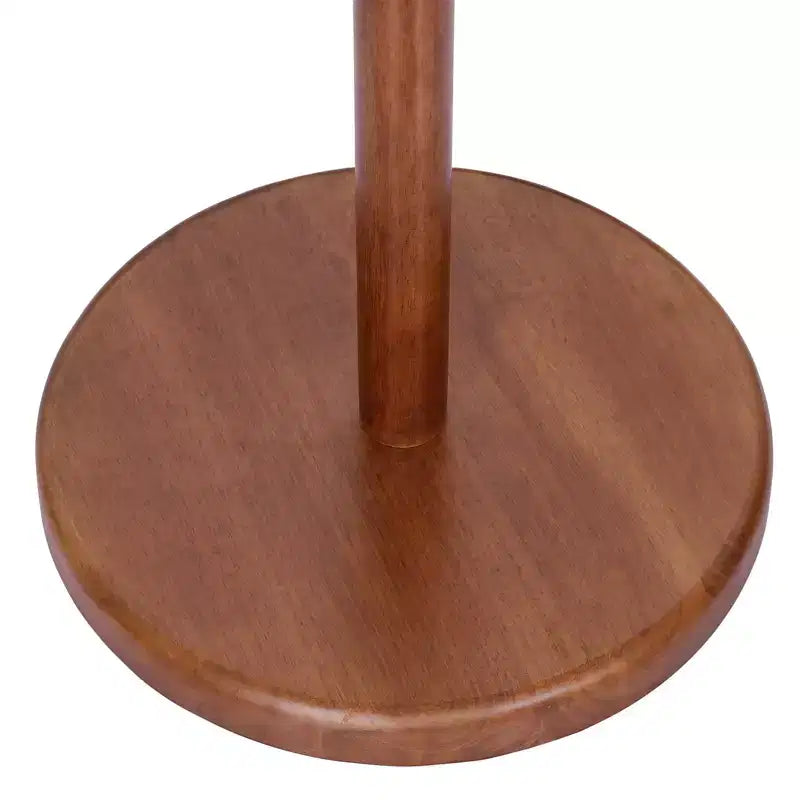 Bekrvio Wooden Freestanding Coat Rack with 8 Bud-shaped Hooks, Stable Round Base, Heavy Duty Wood Coat Tree Stand for Hallway Entryway, Brown