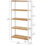 SONGMICS Scaffale in bambù, Scaffalatura a 5 Ripiani, Multifunzionale, per Ingresso, Bagno, 26 x 60 x 130 cm