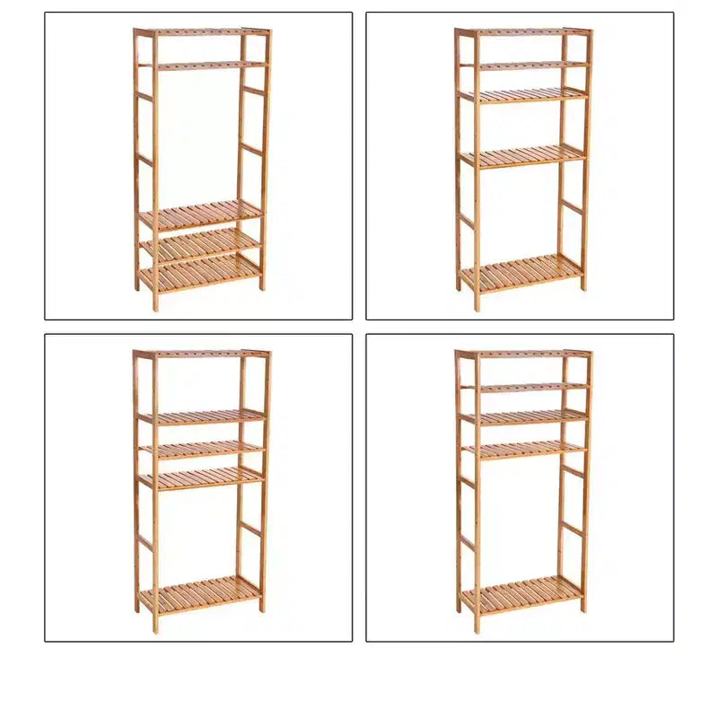 SONGMICS Scaffale in bambù, Scaffalatura a 5 Ripiani, Multifunzionale, per Ingresso, Bagno, 26 x 60 x 130 cm