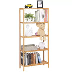 SONGMICS Scaffale in bambù, Scaffalatura a 5 Ripiani, Multifunzionale, per Ingresso, Bagno, 26 x 60 x 130 cm