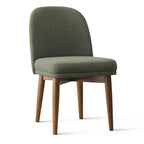 Set of 2 Modern Upholstered Dining Chairs, Linen Blend Armless Kitchen Seating with Solid Rubberwood Legs for Dining Room-Panipeachy