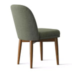 Set of 2 Modern Upholstered Dining Chairs, Linen Blend Armless Kitchen Seating with Solid Rubberwood Legs for Dining Room-Panipeachy