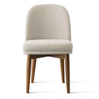 Set of 2 Modern Upholstered Dining Chairs, Linen Blend Armless Kitchen Seating with Solid Rubberwood Legs for Dining Room-Panipeachy