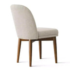 Set of 2 Modern Upholstered Dining Chairs, Linen Blend Armless Kitchen Seating with Solid Rubberwood Legs for Dining Room-Panipeachy