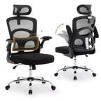 Ergonomic High-Back Mesh Office Chair with Headrest & Lumbar Support, Adjustable Swivel Desk Chair for Home Office