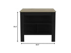 HomeRoots Isola da cucina da 41" nera e naturale con contenitore