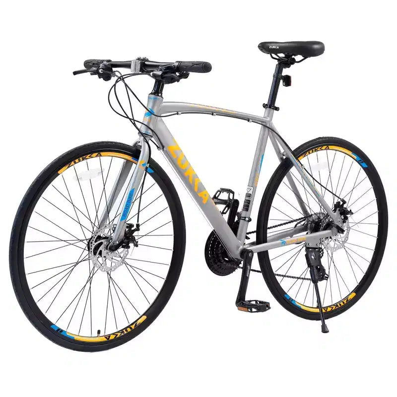 NAYSAYE Bicicletta 27.5 3x8/24 Velocità Bici Ibrida Freni a Disco Telaio in Alluminio Junior Senior per Uomini e Donne Ciclismo Urbano, 67.32*14.56*39.37