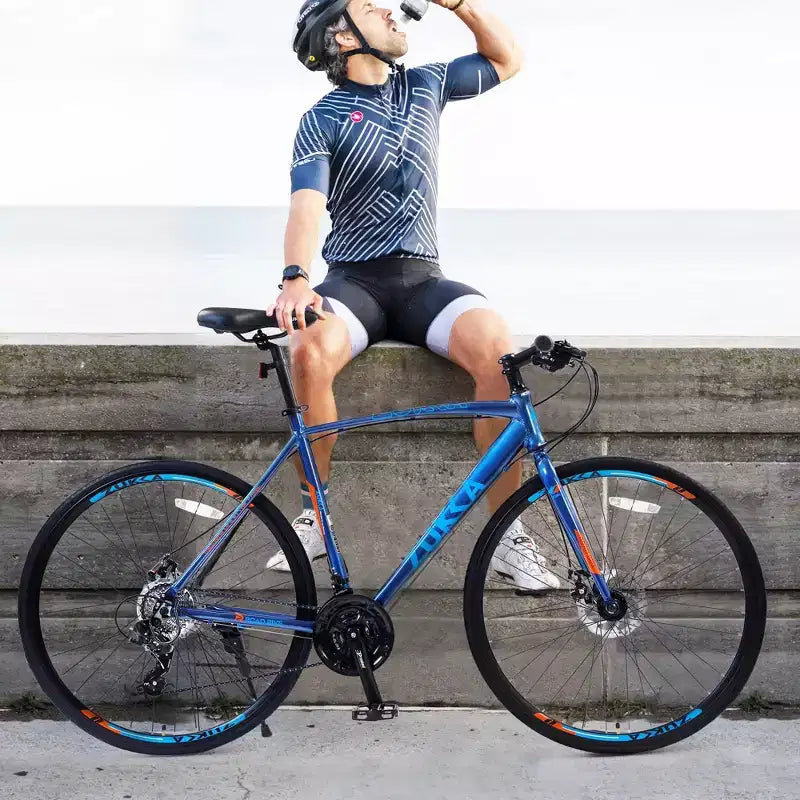 NAYSAYE Bicicletta 27.5 3x8/24 Velocità Bici Ibrida Freni a Disco Telaio in Alluminio Junior Senior per Uomini e Donne Ciclismo Urbano, 67.32*14.56*39.37