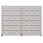 MAYEERTY Perilla 01 Gray Galvanized Steel Room Divider, 72x47x16, 6-Piece Double-Sided Home Screen