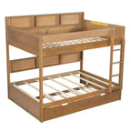 Letto a castello Whisen Full over Full e struttura letto con letto estraibile e vano contenitore integrato
