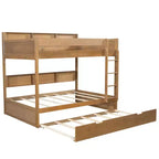 Letto a castello Whisen Full over Full e struttura letto con letto estraibile e vano contenitore integrato