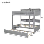 Letto a castello Whisen Full over Full e struttura letto con letto estraibile e vano contenitore integrato