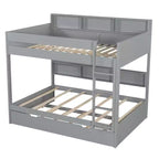 Letto a castello Whisen Full over Full e struttura letto con letto estraibile e vano contenitore integrato