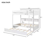 Letto a castello Whisen Full over Full e struttura letto con letto estraibile e vano contenitore integrato