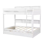 Letto a castello Whisen Full over Full e struttura letto con letto estraibile e vano contenitore integrato