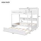 Letto a castello Whisen Full over Full e struttura letto con letto estraibile e vano contenitore integrato