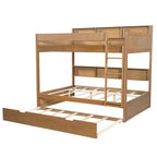 Letto a castello Whisen Full over Full e struttura letto con letto estraibile e vano contenitore integrato