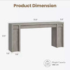 Consolle da Ingresso in Stile Rustico da 180 cm - Tavolo Lungo da Divano, Tavolo da Ingresso per Soggiorno e Foyer, Noce