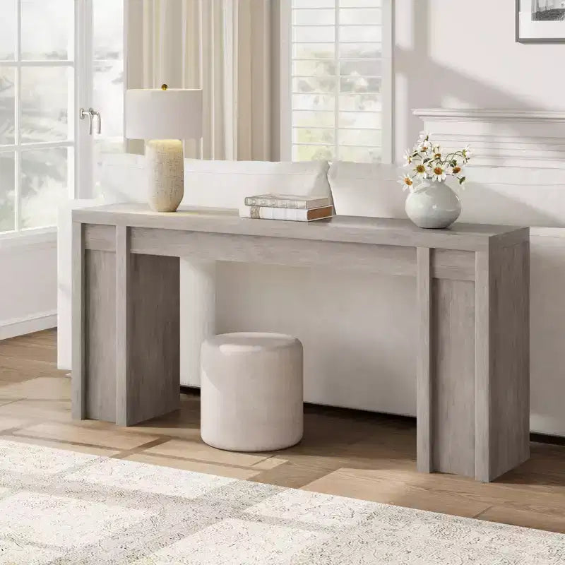 Consolle da Ingresso in Stile Rustico da 180 cm - Tavolo Lungo da Divano, Tavolo da Ingresso per Soggiorno e Foyer, Noce