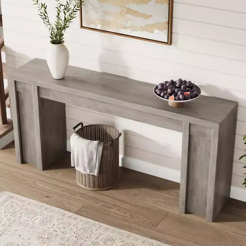 Consolle da Ingresso in Stile Rustico da 180 cm - Tavolo Lungo da Divano, Tavolo da Ingresso per Soggiorno e Foyer, Noce