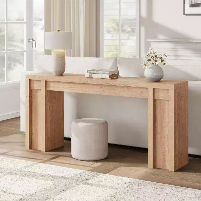 Consolle da Ingresso in Stile Rustico da 180 cm - Tavolo Lungo da Divano, Tavolo da Ingresso per Soggiorno e Foyer, Noce