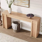 Consolle da Ingresso in Stile Rustico da 180 cm - Tavolo Lungo da Divano, Tavolo da Ingresso per Soggiorno e Foyer, Noce