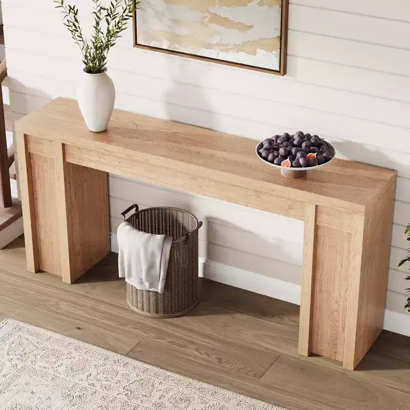 Consolle da Ingresso in Stile Rustico da 180 cm - Tavolo Lungo da Divano, Tavolo da Ingresso per Soggiorno e Foyer, Noce