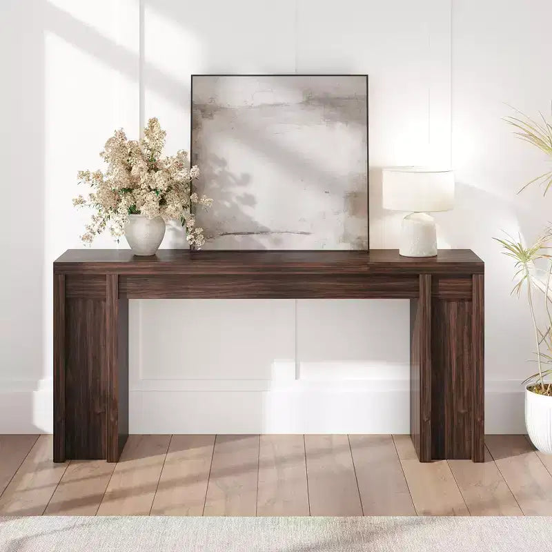 70.9-Inch Farmhouse Hallway Console Table - Long Sofa Table Behind Couch, Entry Table for Living Room & Foyer Decor, Walnut
