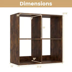 Costway 4-Cube Open Bookshelf with Anti-tip Kits Home Modern Style Storage Shelf for Study Black/White/Natural/Brown