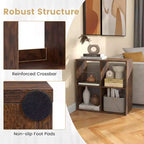 Costway 4-Cube Open Bookshelf with Anti-tip Kits Home Modern Style Storage Shelf for Study Black/White/Natural/Brown