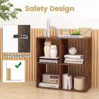 Costway 4-Cube Open Bookshelf with Anti-tip Kits Home Modern Style Storage Shelf for Study Black/White/Natural/Brown