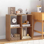 Costway 4-Cube Open Bookshelf with Anti-tip Kits Home Modern Style Storage Shelf for Study Black/White/Natural/Brown