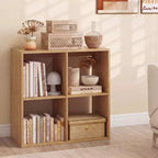 Costway 4-Cube Open Bookshelf with Anti-tip Kits Home Modern Style Storage Shelf for Study Black/White/Natural/Brown