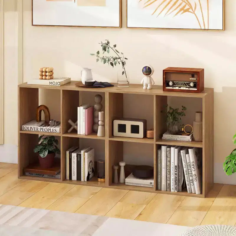 Costway 4-Cube Open Bookshelf with Anti-tip Kits Home Modern Style Storage Shelf for Study Black/White/Natural/Brown