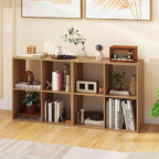 Costway 4-Cube Open Bookshelf with Anti-tip Kits Home Modern Style Storage Shelf for Study Black/White/Natural/Brown