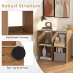 Costway 4-Cube Open Bookshelf with Anti-tip Kits Home Modern Style Storage Shelf for Study Black/White/Natural/Brown