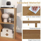 Costway 4-Cube Open Bookshelf with Anti-tip Kits Home Modern Style Storage Shelf for Study Black/White/Natural/Brown