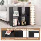 Costway 4-Cube Open Bookshelf with Anti-tip Kits Home Modern Style Storage Shelf for Study Black/White/Natural/Brown