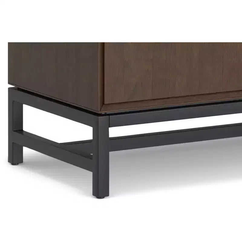 Devlin Mobile Bar Moderno Industriale in Legno Massello di Noce da 32 Pollici di Larghezza
