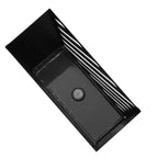 SONGMICS Portaombrelli in Metallo, Porta Ombrelli Rettangolare, con Vassoio di Raccolta Acqua Rimovibile, 4 Ganci, Design Traforato, per Ingresso, Ufficio, Nero