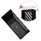 SONGMICS Portaombrelli in Metallo, Porta Ombrelli Rettangolare, con Vassoio di Raccolta Acqua Rimovibile, 4 Ganci, Design Traforato, per Ingresso, Ufficio, Nero