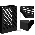 SONGMICS Portaombrelli in Metallo, Porta Ombrelli Rettangolare, con Vassoio di Raccolta Acqua Rimovibile, 4 Ganci, Design Traforato, per Ingresso, Ufficio, Nero