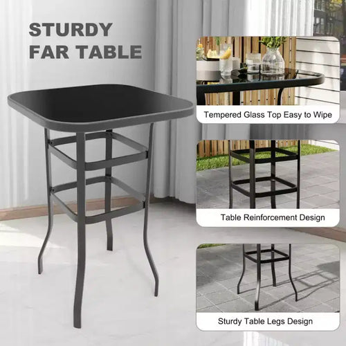 360 Swivel Patio Bar Stools Set of 2, High Back Outdoor Counter Height Chairs with Armrests, All-Weather Metal Frame for Deck, Lawn, Gardenniu