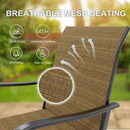 Set di 2 sgabelli da bar da esterno girevoli a 360°, sedie alte da esterno con braccioli, telaio in metallo resistente alle intemperie per patio, prato, giardino