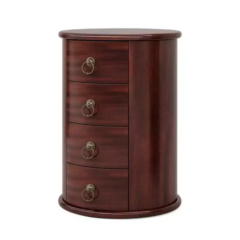 GDFStudio Lytton Comodino moderno di metà secolo in legno massiccio con 4 cassetti