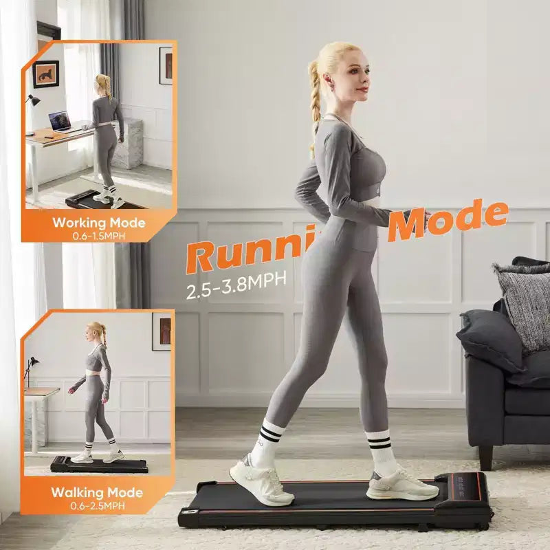 NAYSAYE Tapis Roulant Walking Pad per Allenamento Cardio in Casa o Ufficio, Silenzioso, Nero, 42,2*19,2*3,58