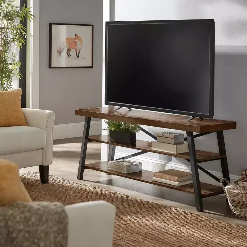 Mobile TV Newsome Rustic X-Base da 152 cm - Marrone - iNSPIRE Q